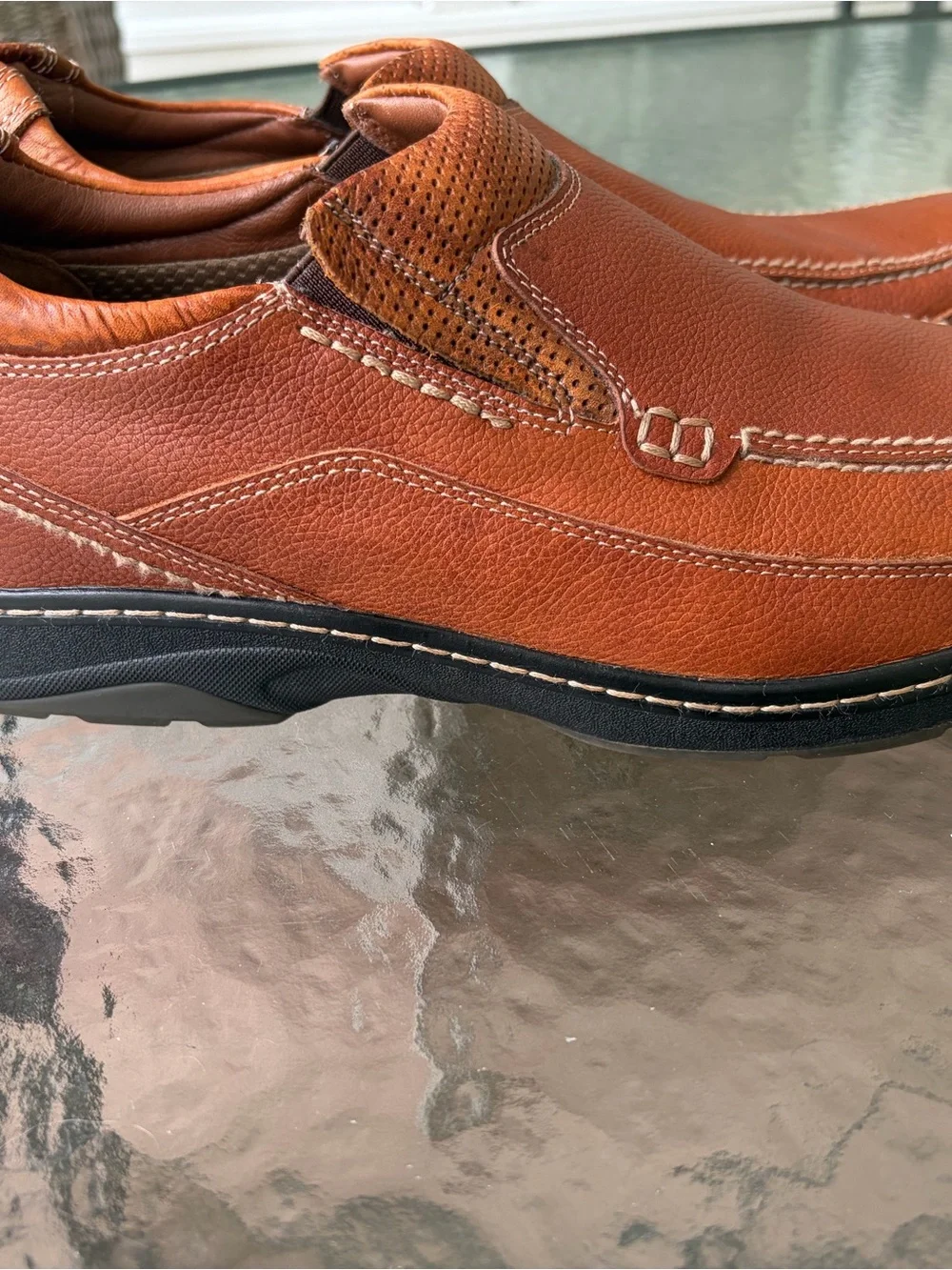 Johnston & Murphy Colvard XC4 12M Cognac brown Waterproof Sheepskin Loafers